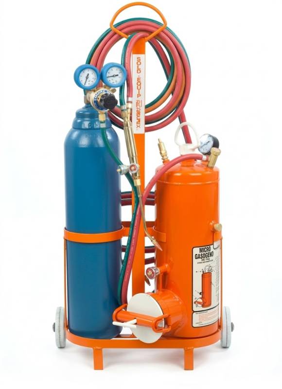 Equipo Sold. 2 Tubos 1M3 Oxigeno / Acetileno 1.25Kg -- Duplex