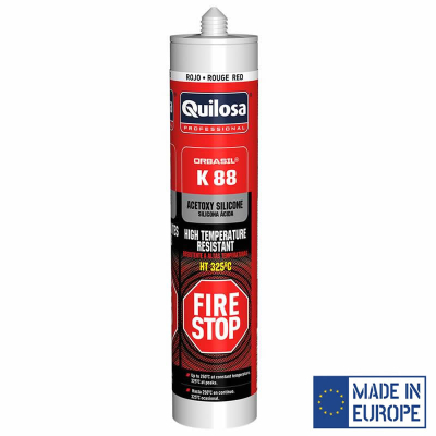 Cartucho Silicona 310Ml Acetica Rojo Alta Temp. K-88